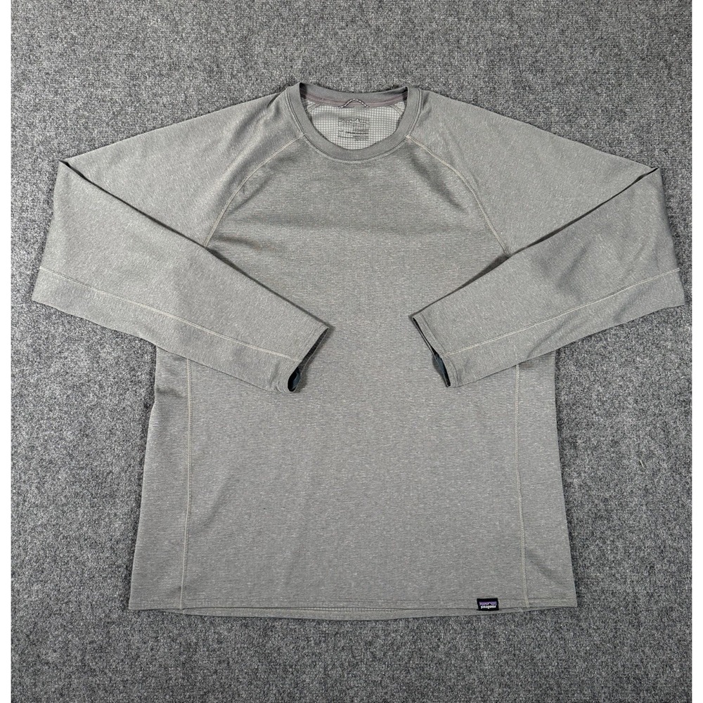 Patagonia Shirt Mens Large Gray Long Sleeve Capilene Midweight Baselayer Top